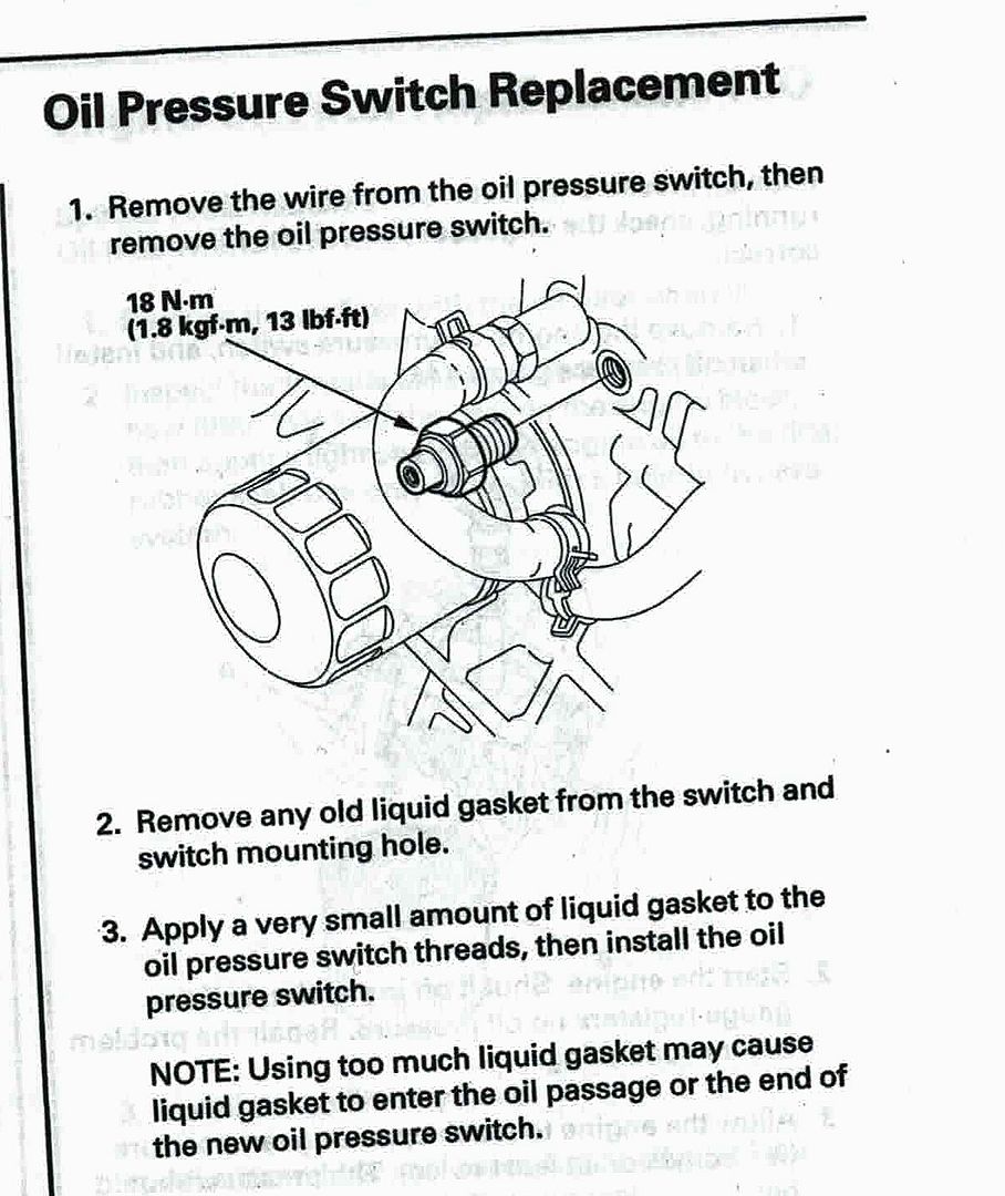 oil pressure switch torque spec S2KI Honda S2000 Forums
